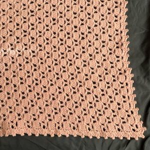 Crochet Baby Lacy Pink Blanket